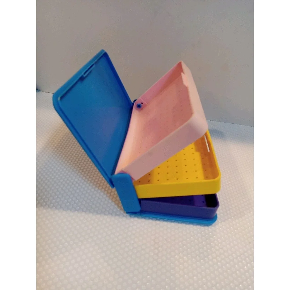 Vintage Emson 1988 Plastic Jewelry Keeper Compartment‎ Colorful Storage Box